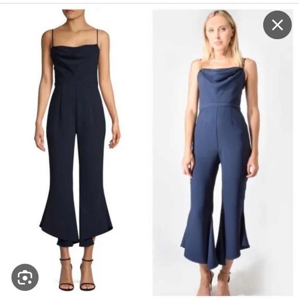 LIKELY navy cowl neck jumpsuit